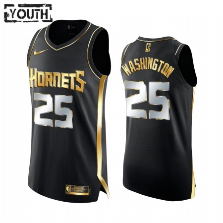 Maillot Basket Charlotte Hornets P.J. Washington 25 2020-21 Noir Golden Edition Swingman - Enfant
